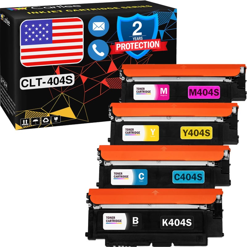 Cartlee Compatible Toner Cartridges Replacement for Samsung CLT-K404S CLT-C404S CLT-M404S CLT-Y404S (1 Black, 1 Each Color) 404s 404 Xpress SL-C430W SL-C480FW SL-C480W c430 y404 k404 c480 Express - Image 1